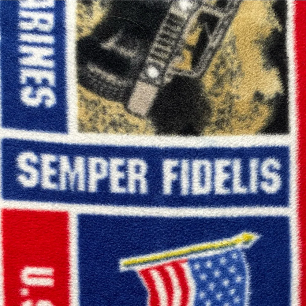 USMC Marine Corps Fleece Pillowcase Marines Flag Military Tank Standard Pillow